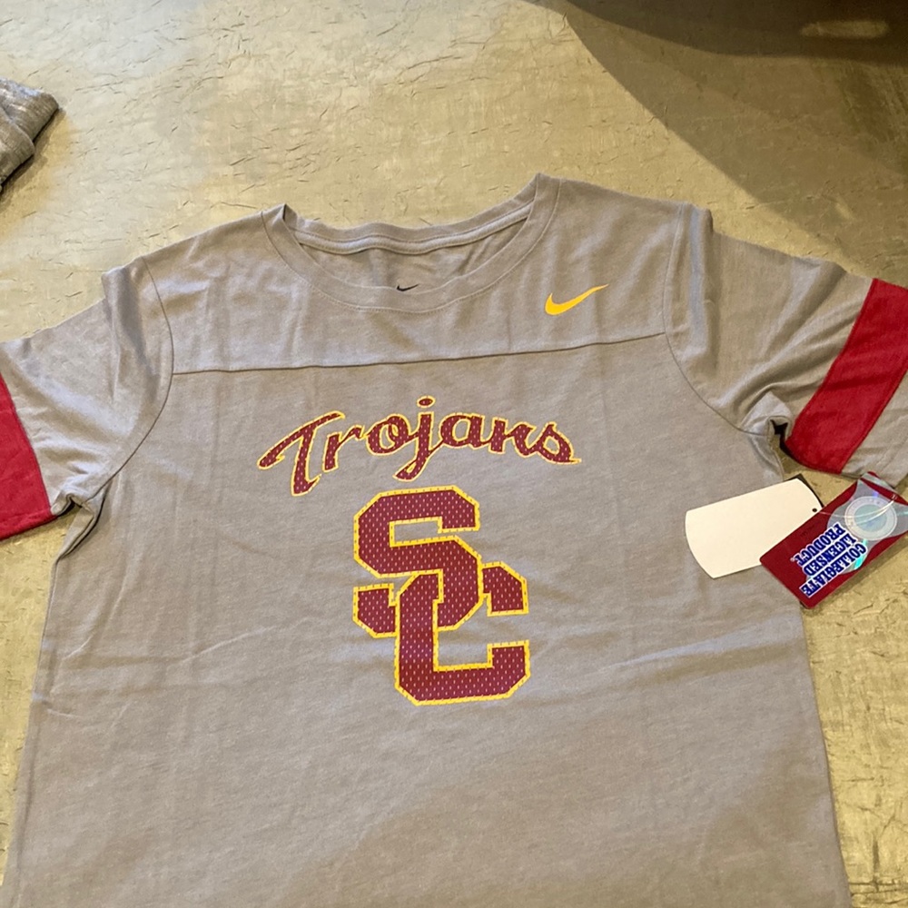 Nike usc shirt.  Womens large.  Cotton. New with tags